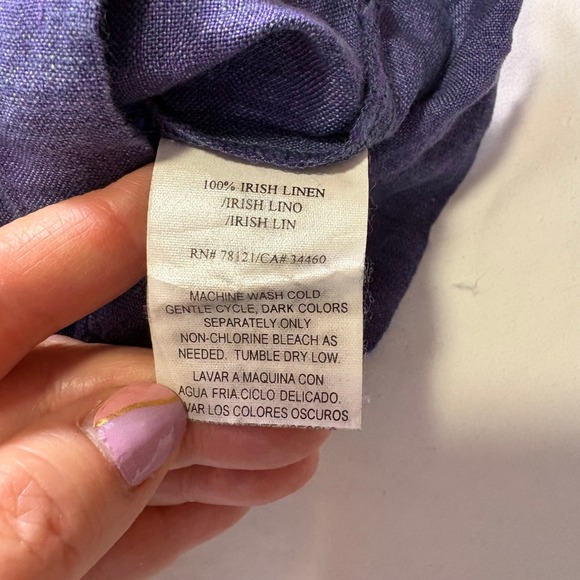 Vintage Eileen Fisher Irish Linen Pants Petite PL Boho Colorful Tailored Classic - Picture 6 of 9